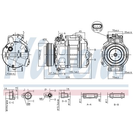 NISSEN A/C Compressor, 890329 890329